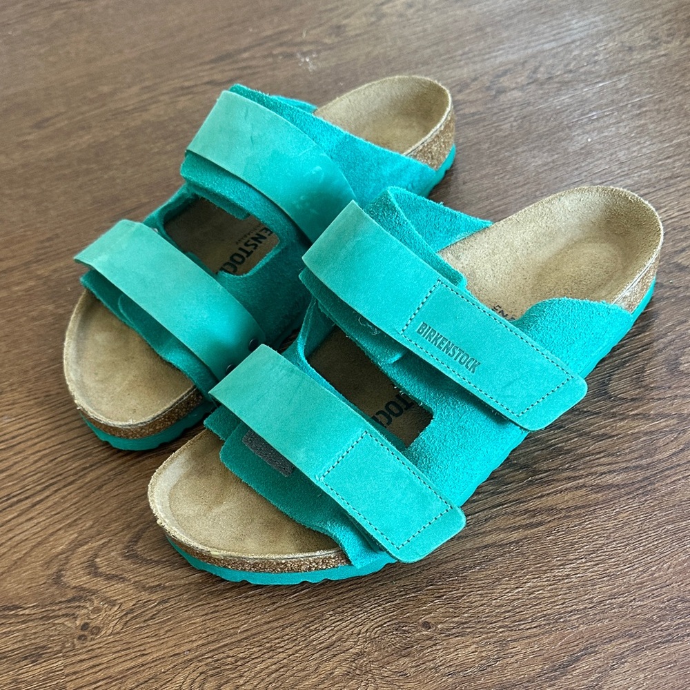 Birkenstock Teal Suede Double-Strap Sandals